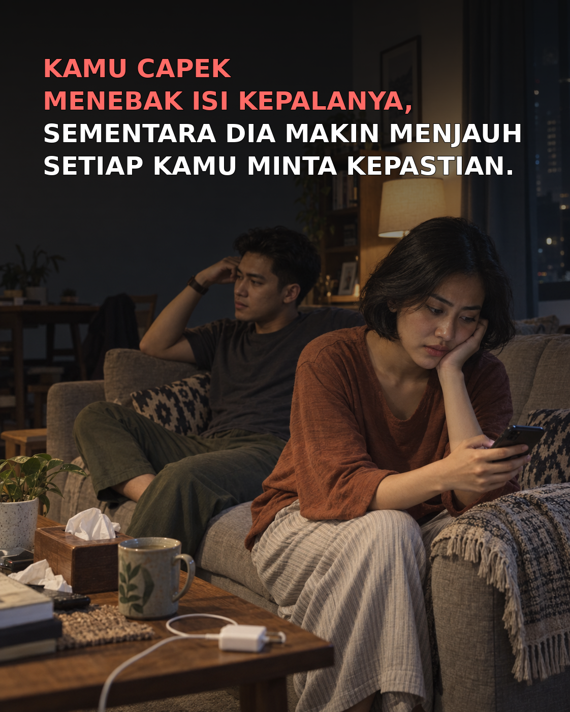 Lelah menebak isi pikiran pasangan yang makin menjauh