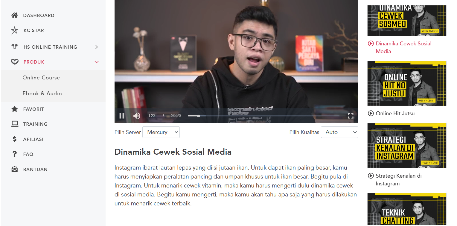 Sneak peek video course Seni PDKT via Instagram